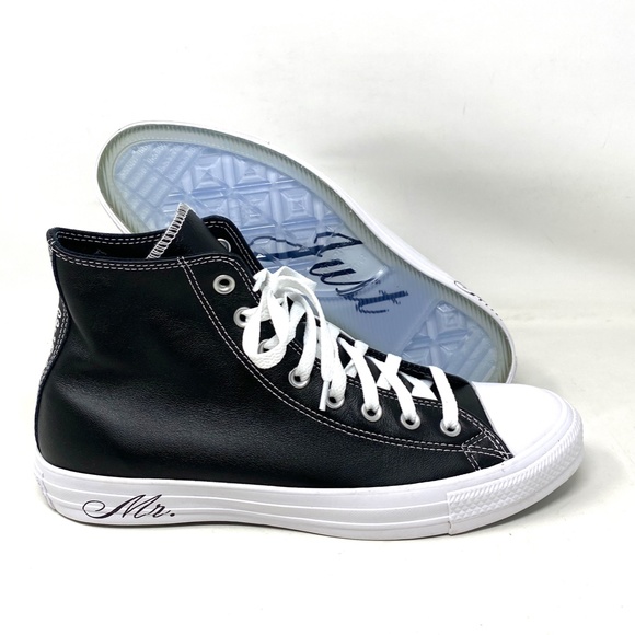 Converse Ctas High Leather Black Men’s Size Sneakers Custom A02247C-BBW09-15-22 - Picture 3 of 11
